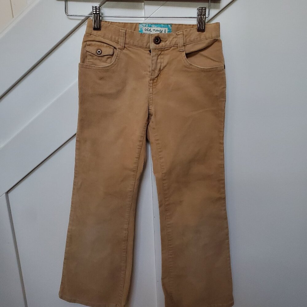 Tan stretch flared bottom cords